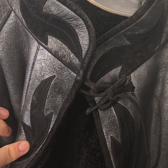 Vintage asf long leather coat with fur inside - Picture 3 of 5